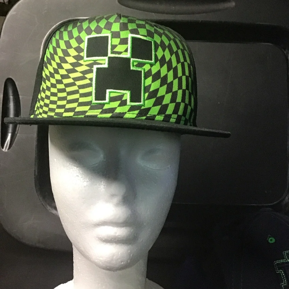 Minecraft Creeper Black Green Cap Hat Snap‎ Adj Closure Unisex Youth Hat